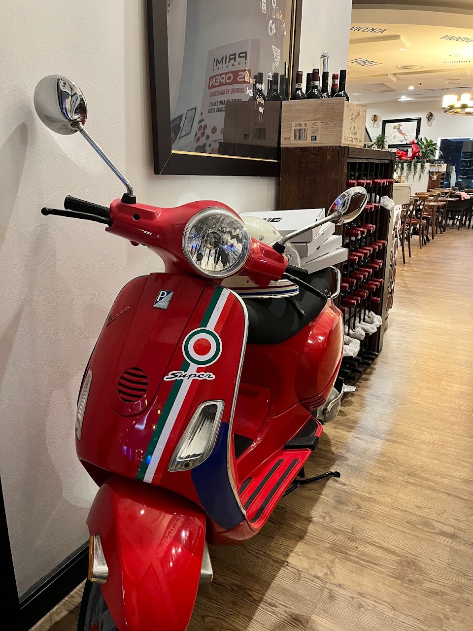 The red scooter feature inside Primi Italian